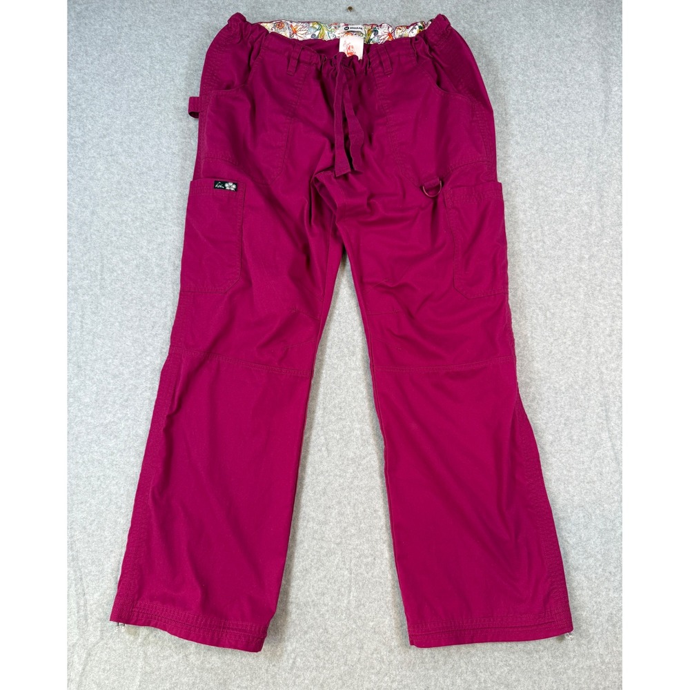 Koi Medium Regular Scrub Pants Pink Cargo Cotton Blend Lindsey 701-R